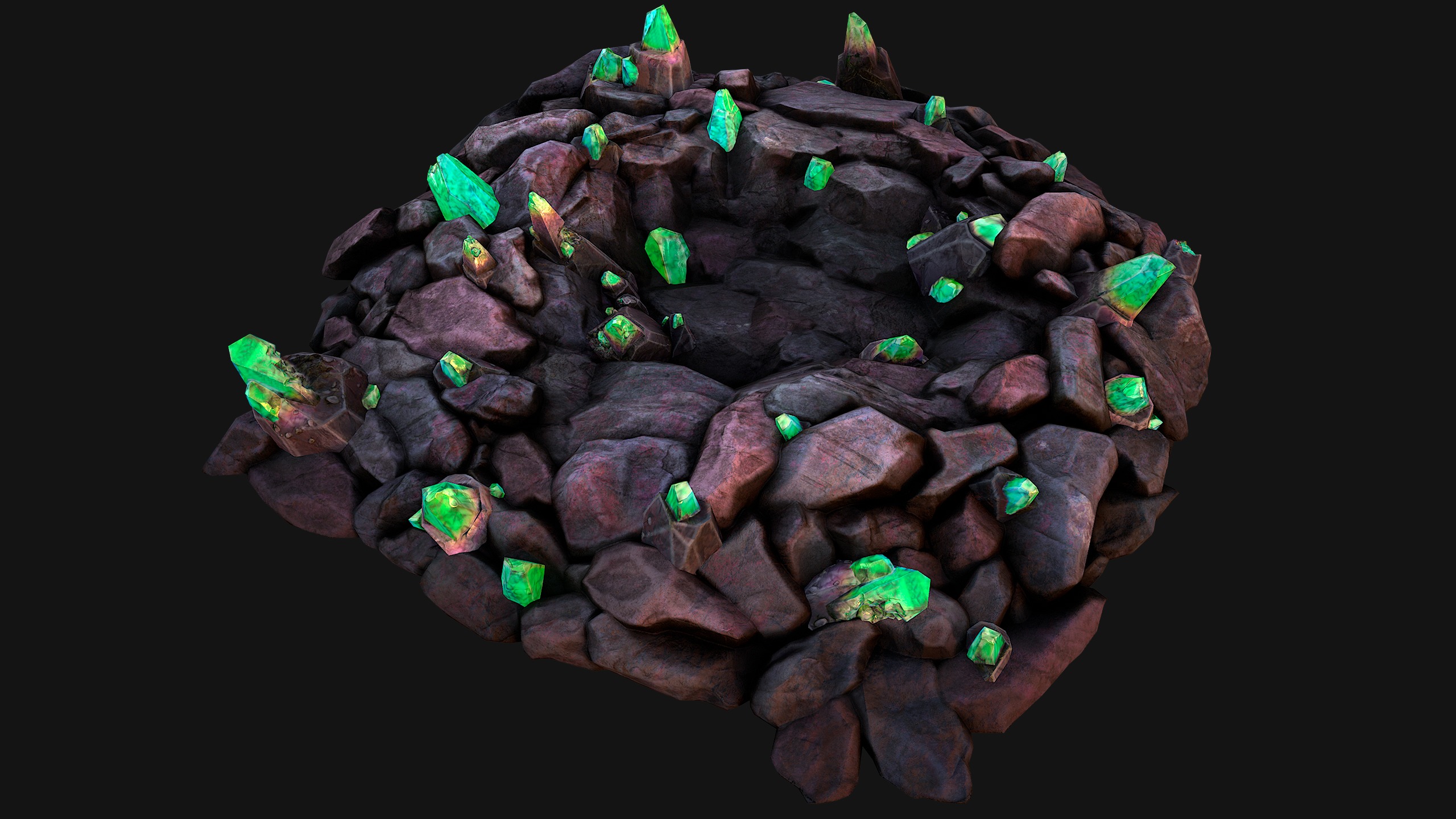 Rocks Crystals Minerals Gem Ore Pack Low-poly 3D model_45