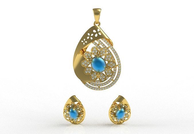 Diamond Pendant Set 36 3D print model