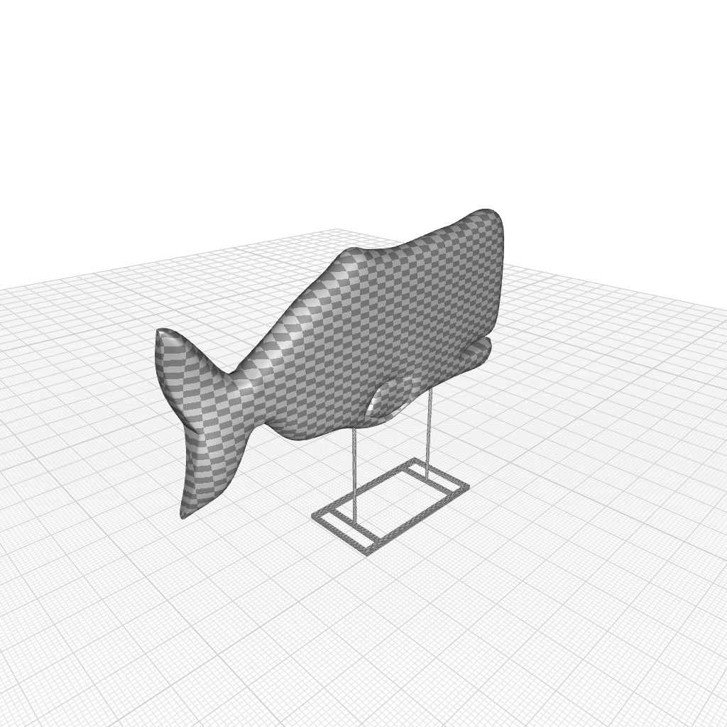 Wood Whale Decor  3D model_6