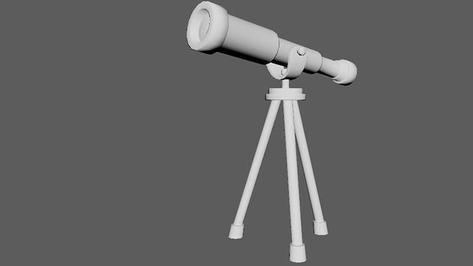 TelescopeCartoon Low-poly 3D model