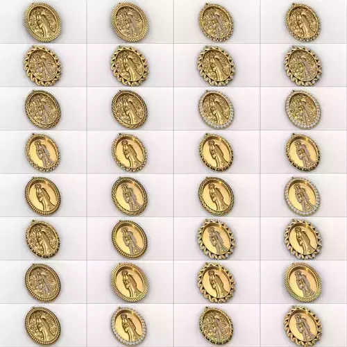 32 models santa muerte  jewelry holy death pendant skull STL 3DM