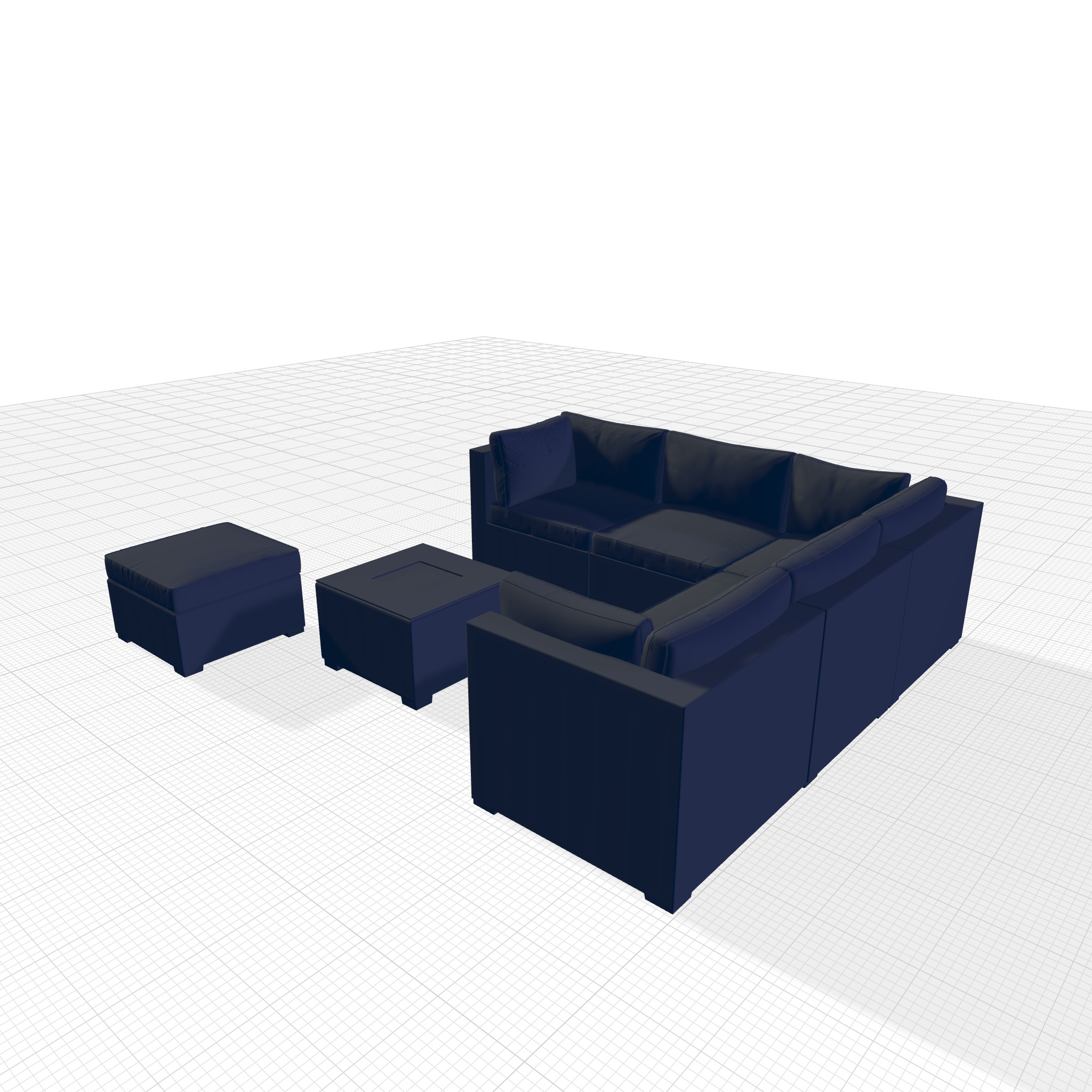 London Rattan Seating Group 3D model_3