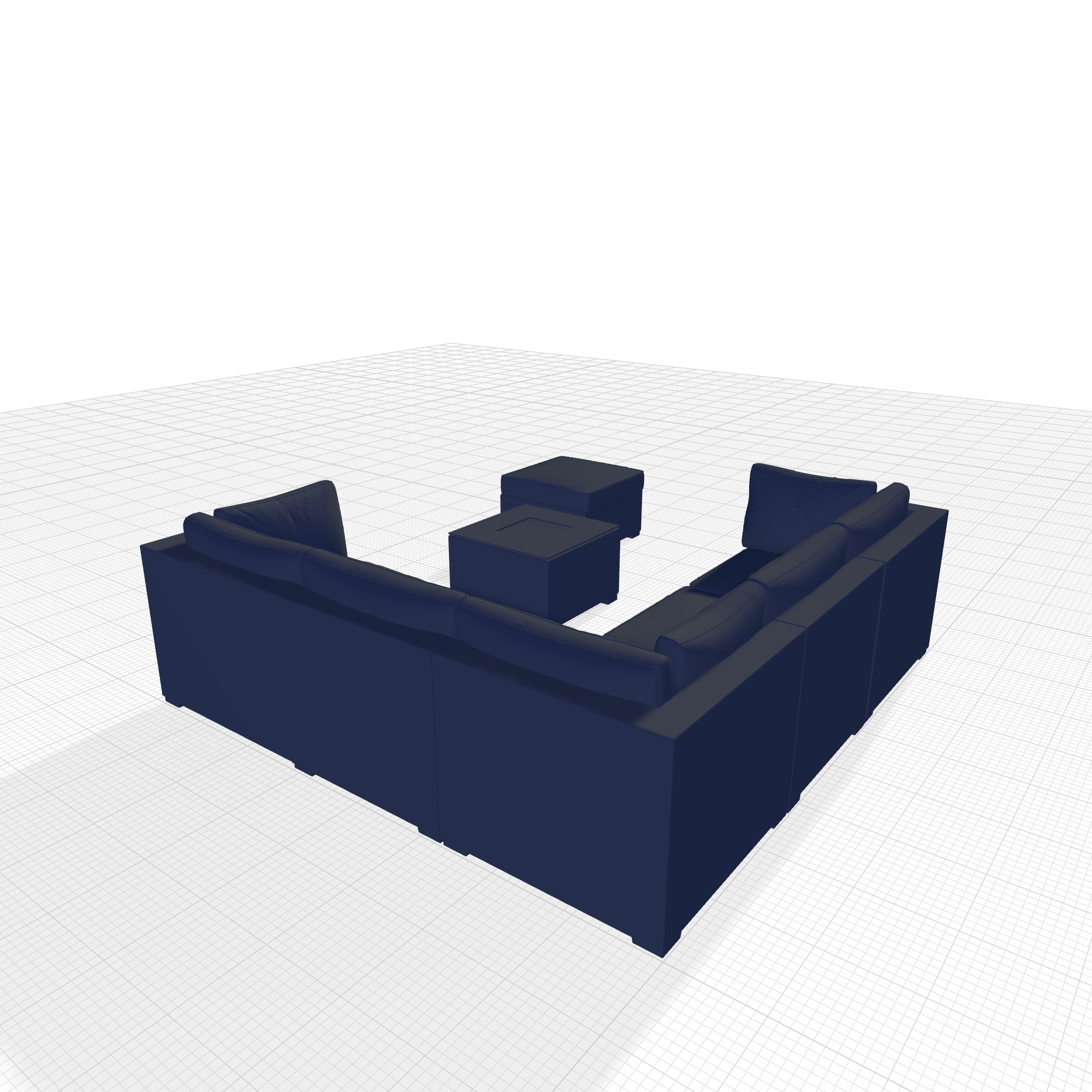 London Rattan Seating Group 3D model_4