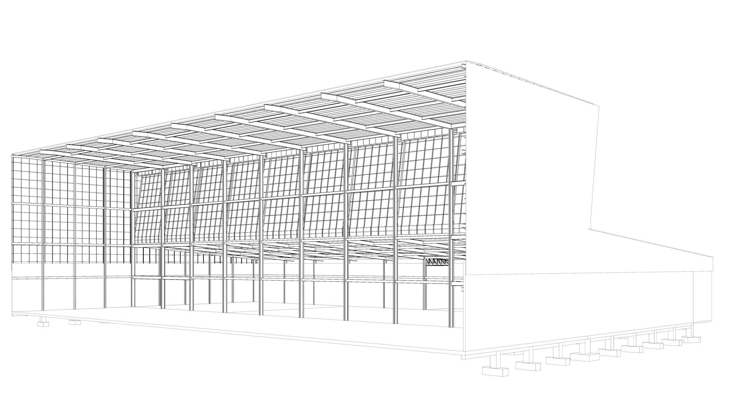 Factory building in section cut 24ZZ37 3D model_10