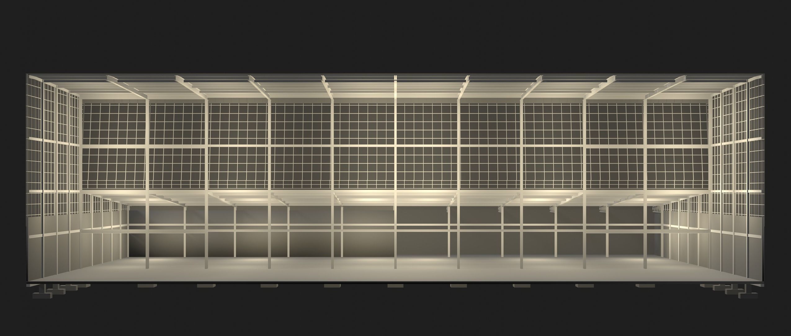 Factory building in section cut 24ZZ37 3D model_1