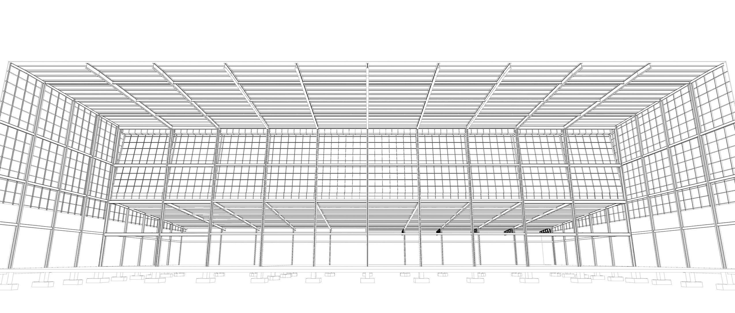 Factory building in section cut 24ZZ37 3D model_11
