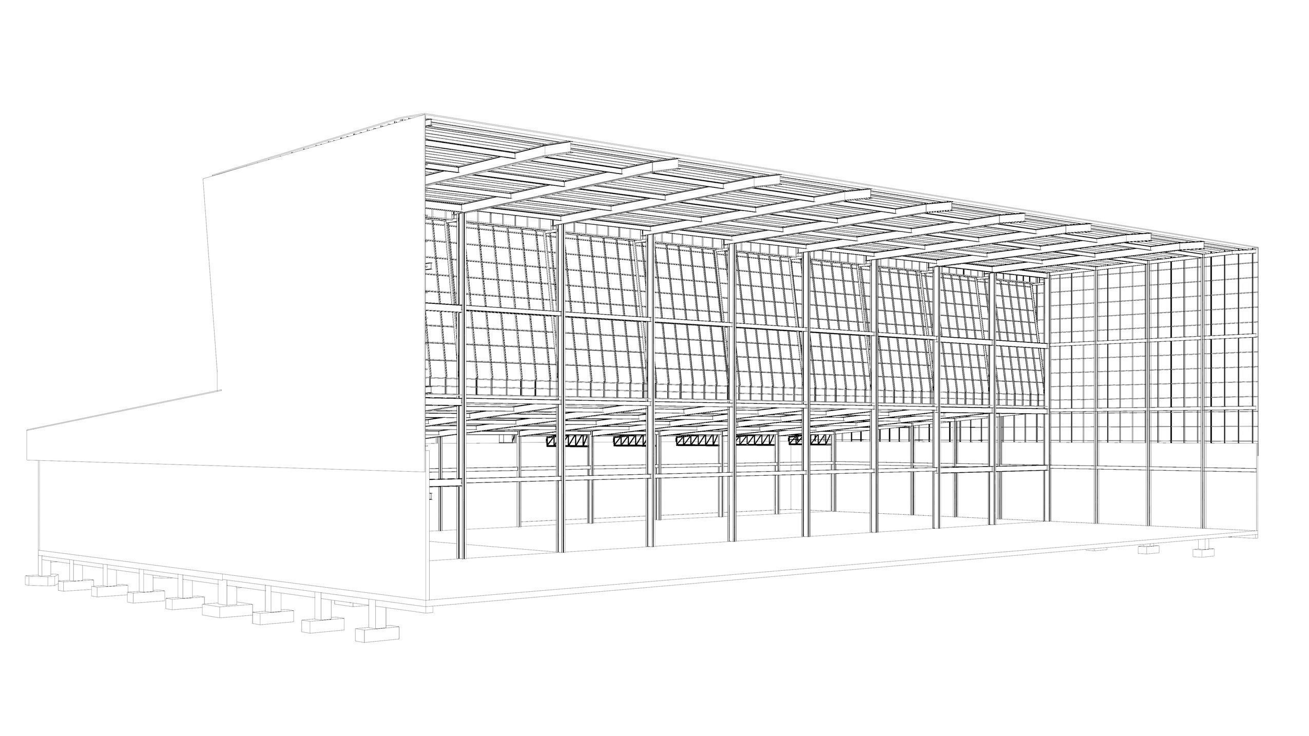 Factory building in section cut 24ZZ37 3D model_9