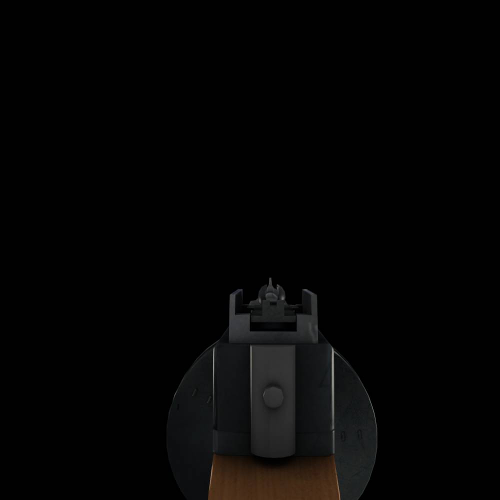 Tommy Gun Submachinegun Low-poly 3D model_5