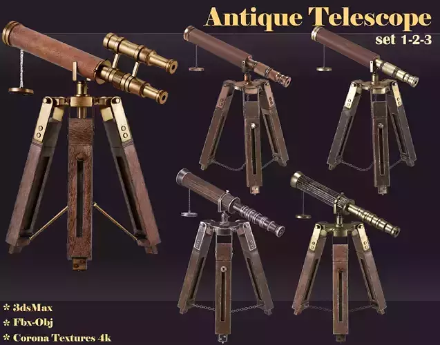 collection antique telescope 