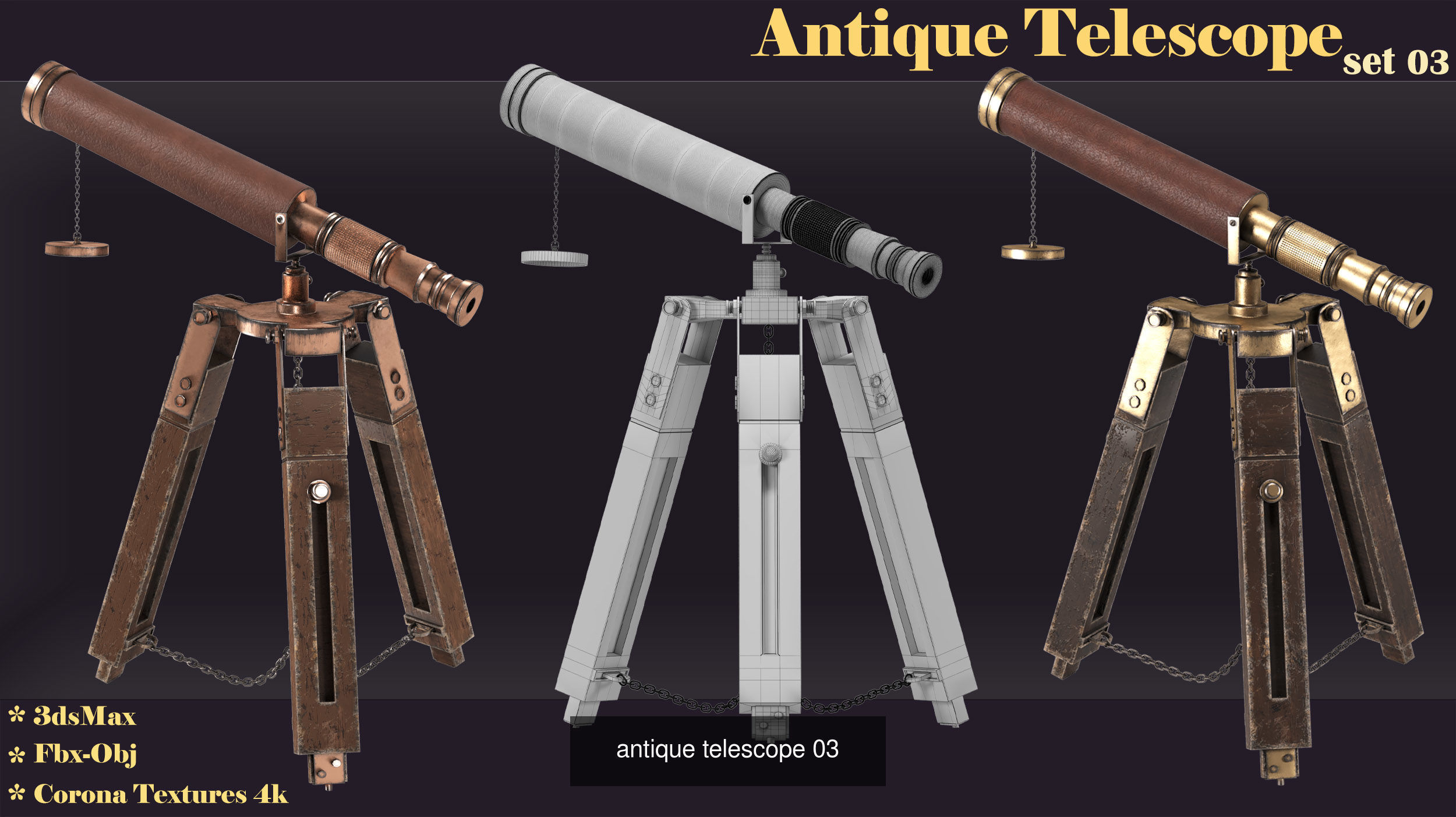 collection antique telescope  _6