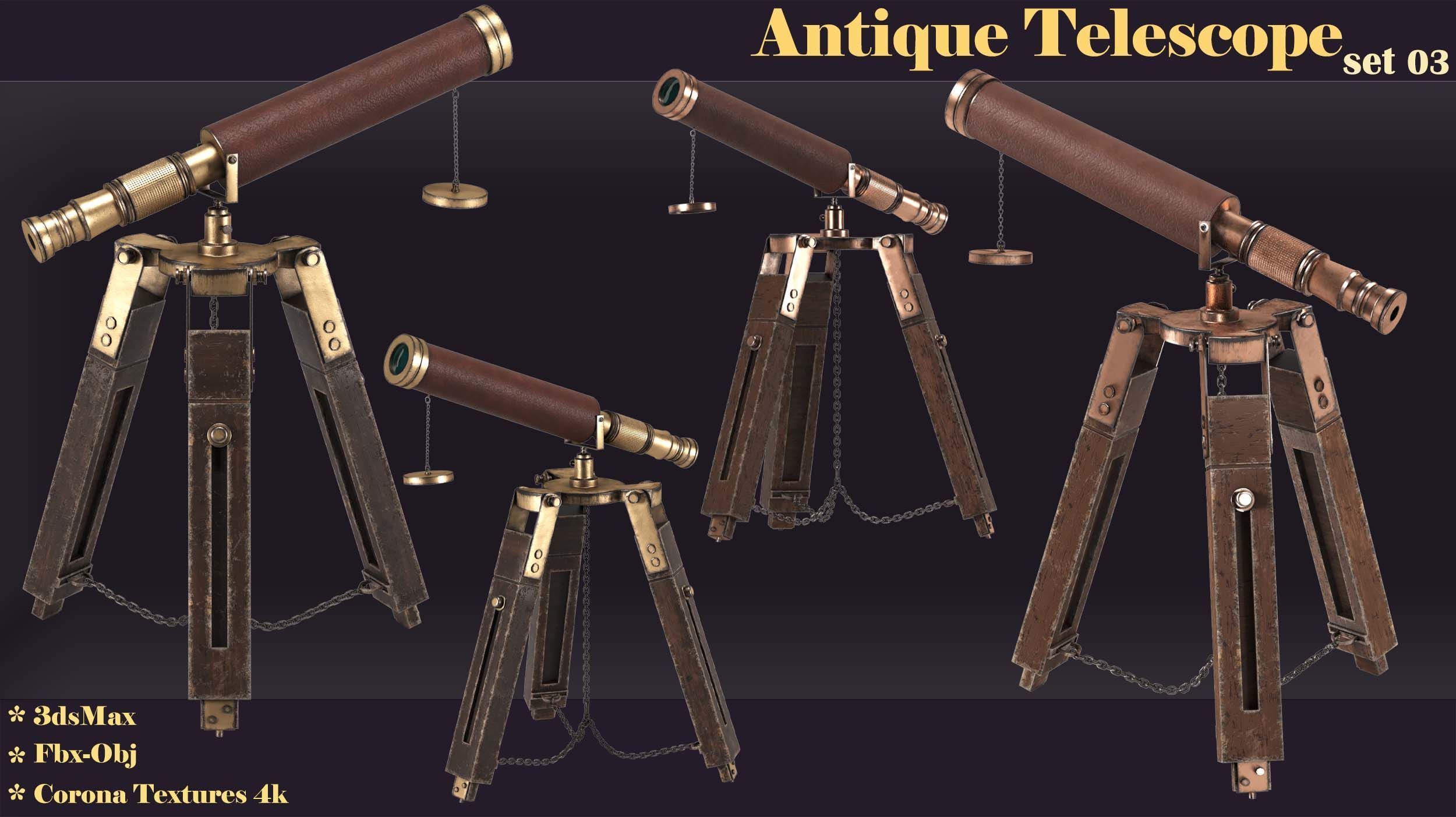 collection antique telescope  _14