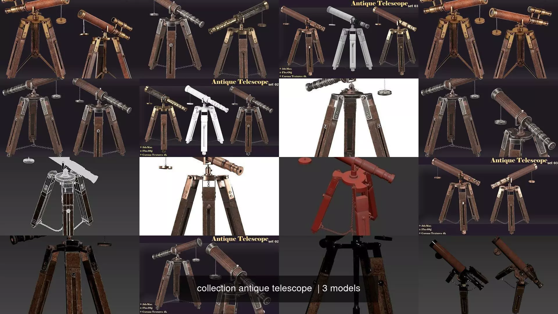 collection antique telescope  _3