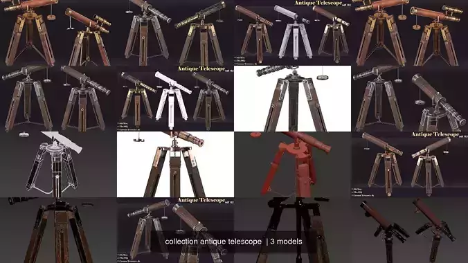collection antique telescope 