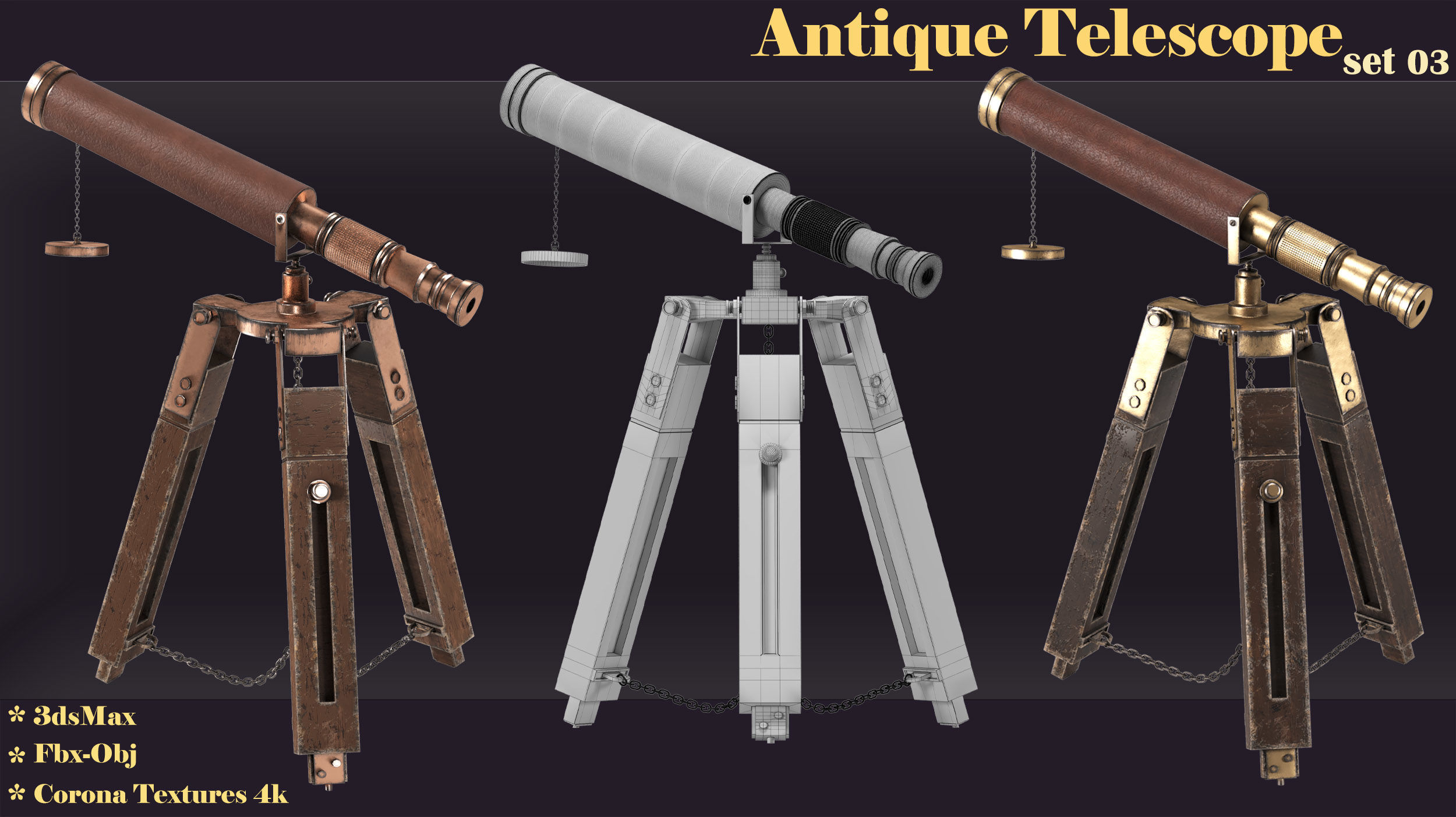 collection antique telescope  _7
