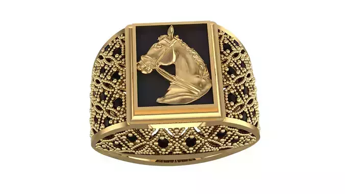 Horse Figured Unisex Ring