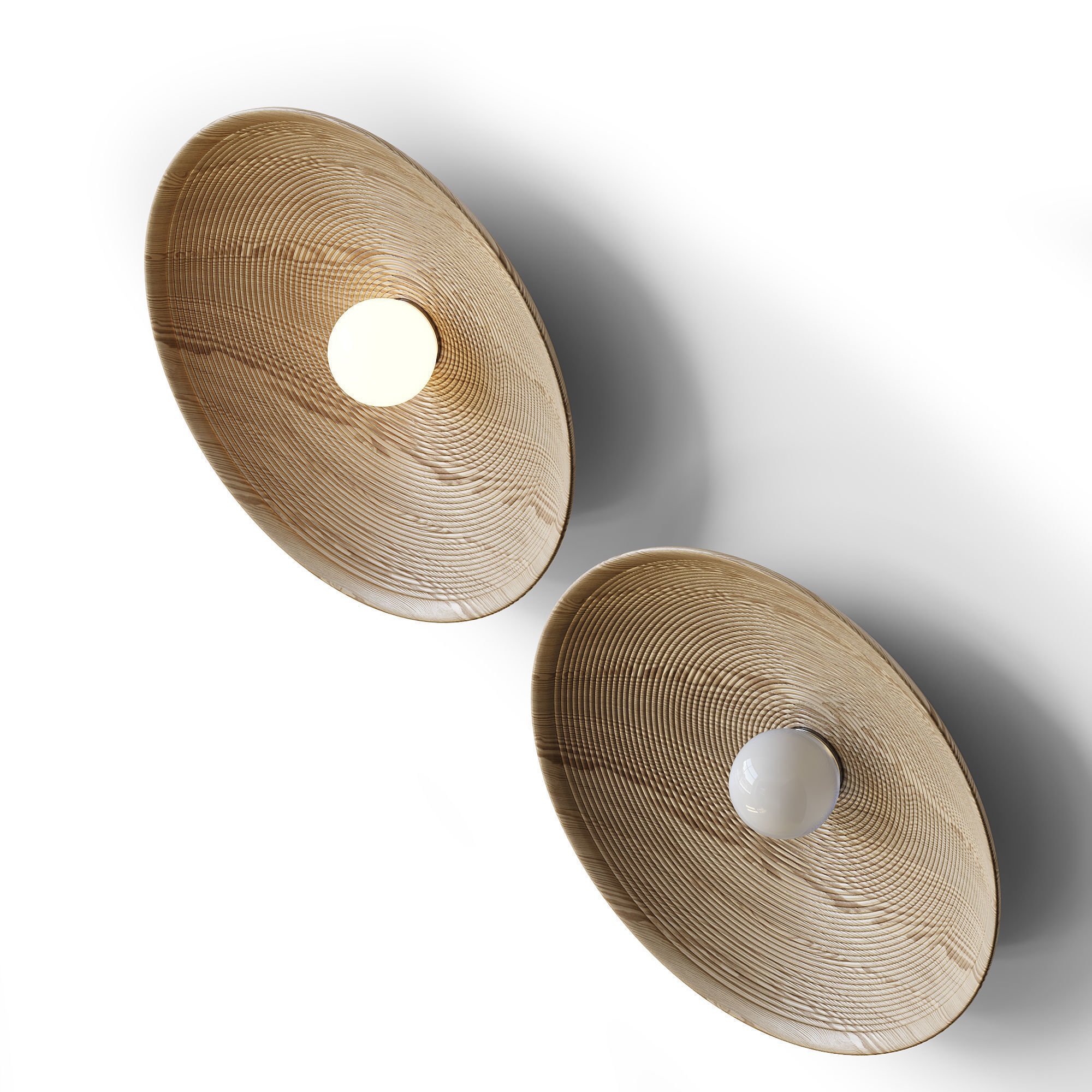 Wall Lamp Radial Low-poly 3D model_3