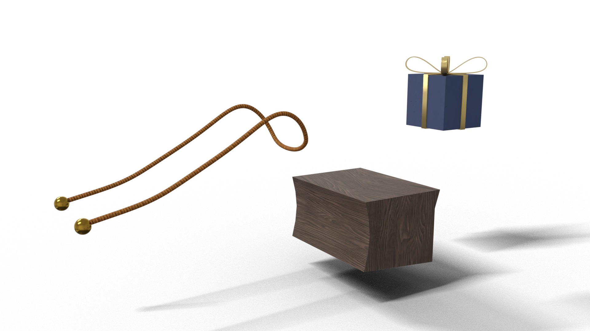 Santa Claus Sleigh With Gift Low-poly 3D model_8