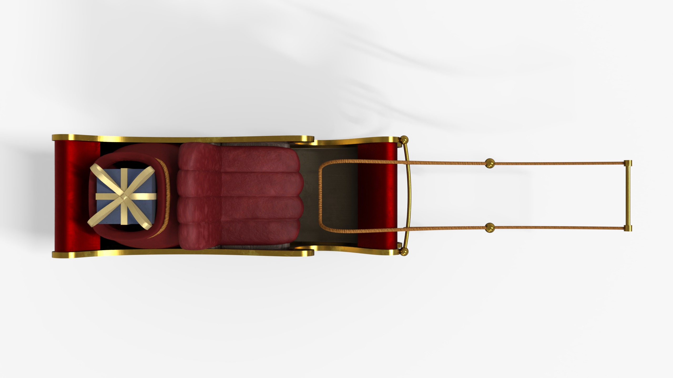 Santa Claus Sleigh With Gift Low-poly 3D model_4