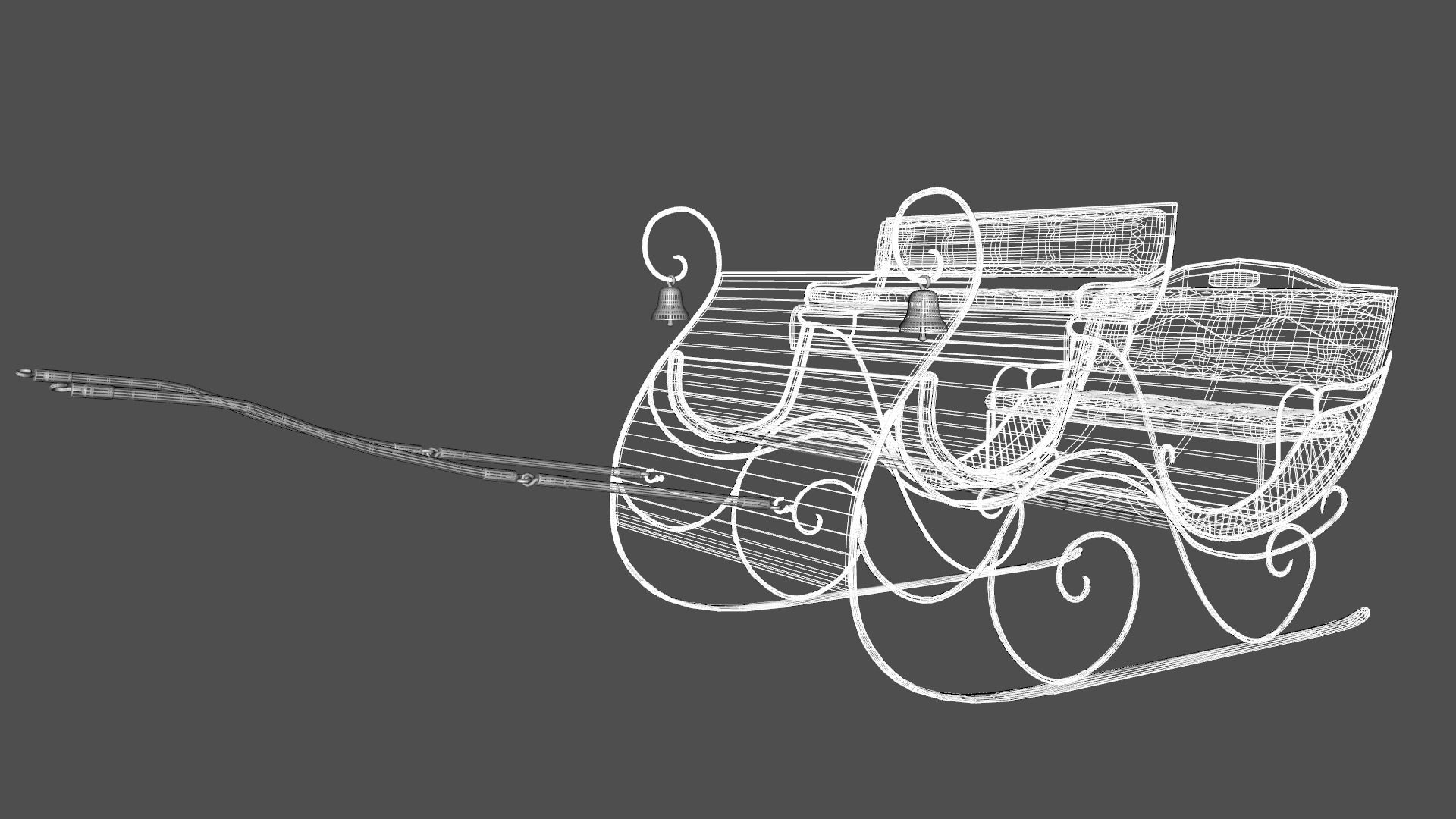  Sleigh For Santa Claus Christmas Low-poly 3D model_15