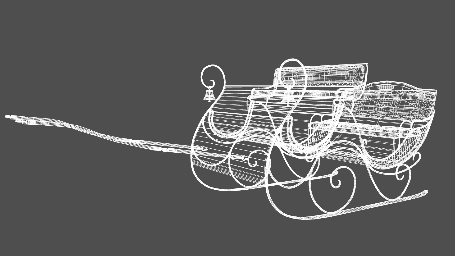  Sleigh For Santa Claus Christmas Low-poly 3D model_11