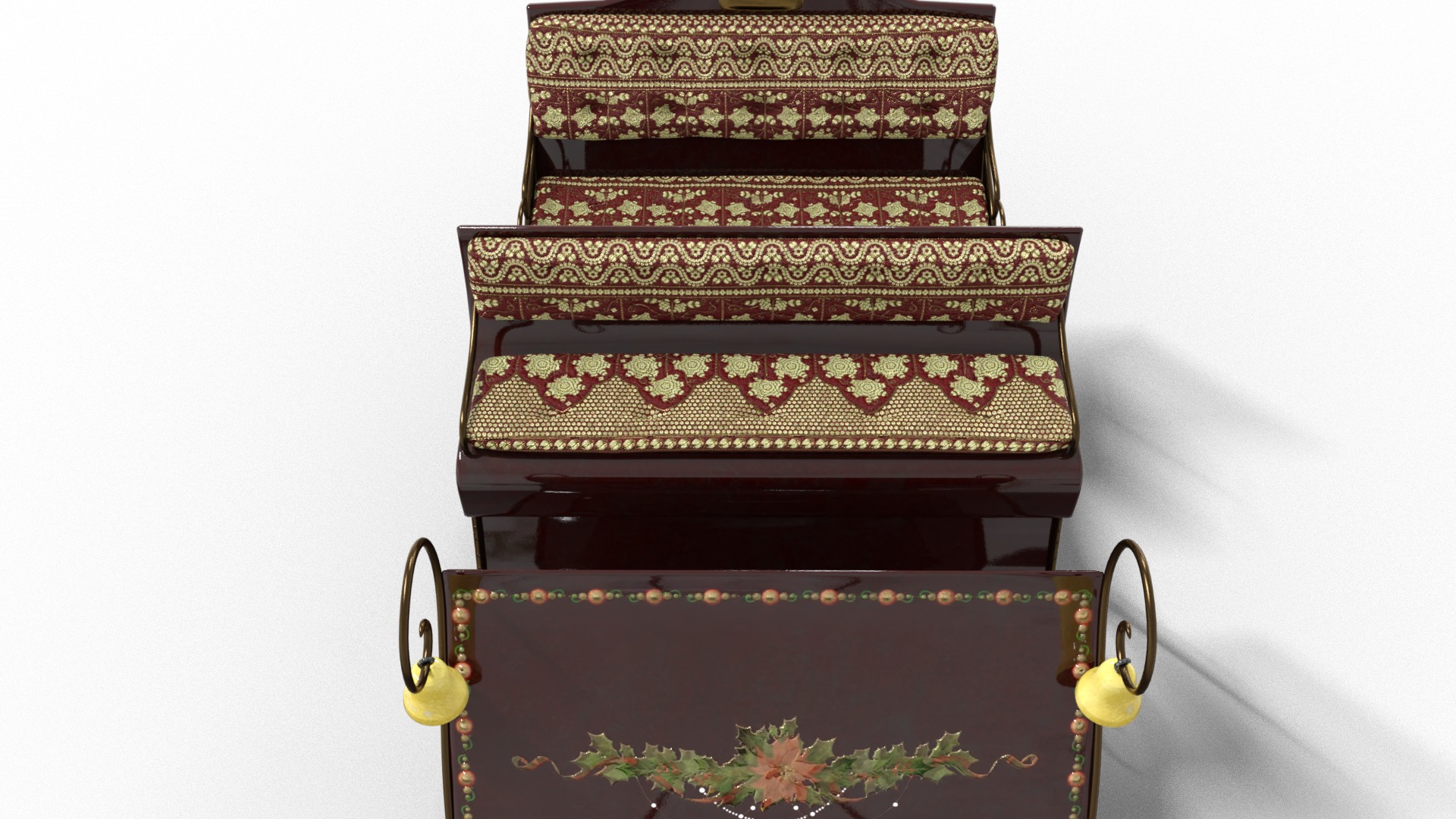  Sleigh For Santa Claus Christmas Low-poly 3D model_14