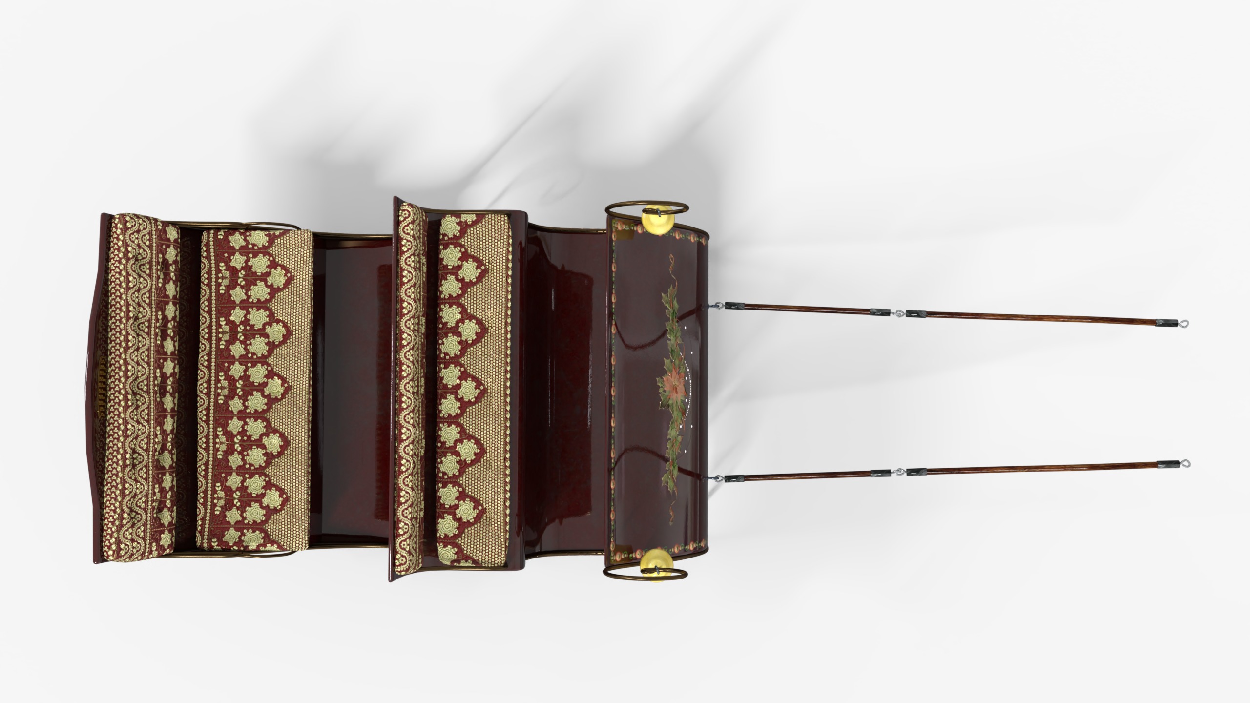  Sleigh For Santa Claus Christmas Low-poly 3D model_3