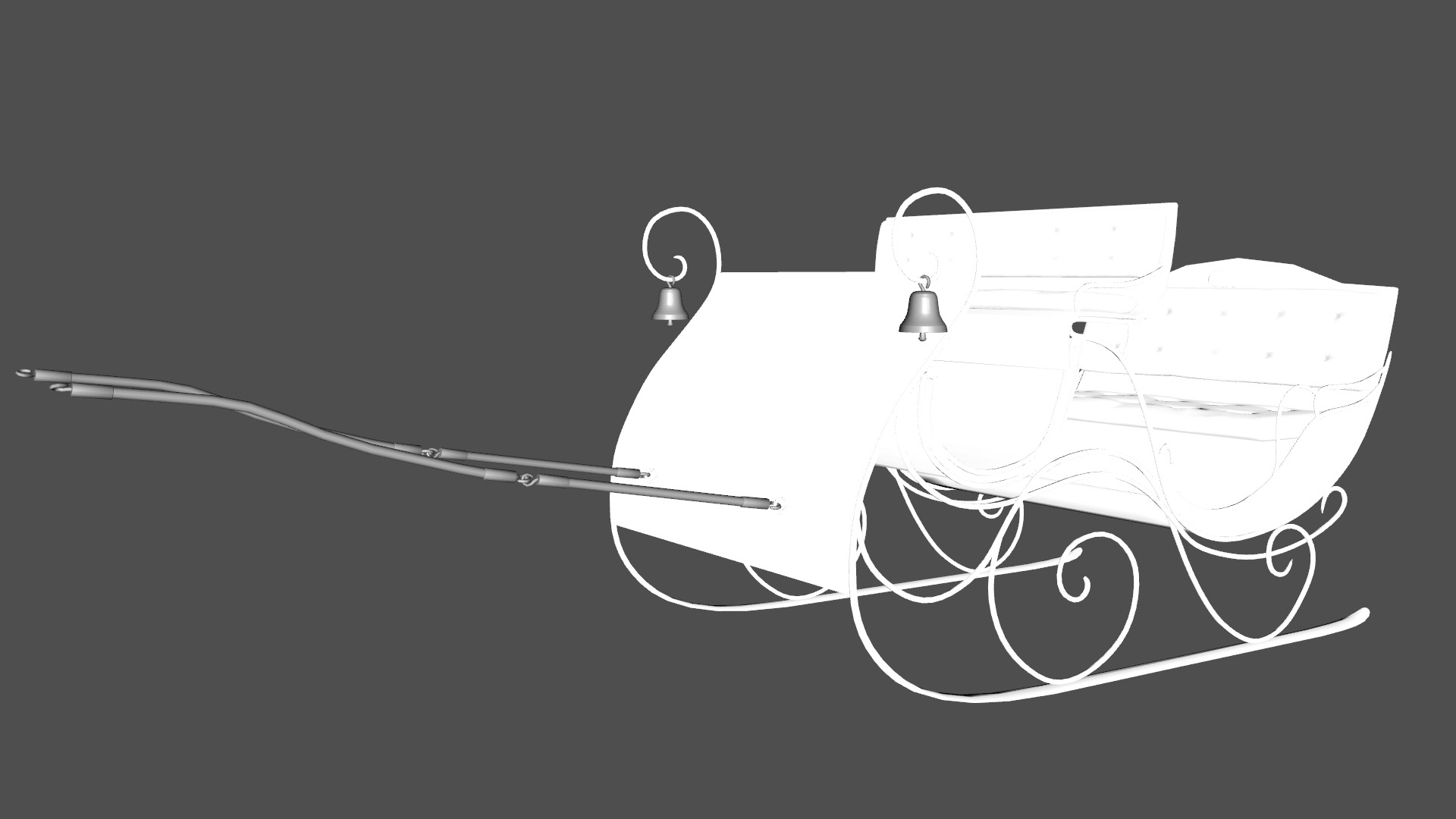  Sleigh For Santa Claus Christmas Low-poly 3D model_6