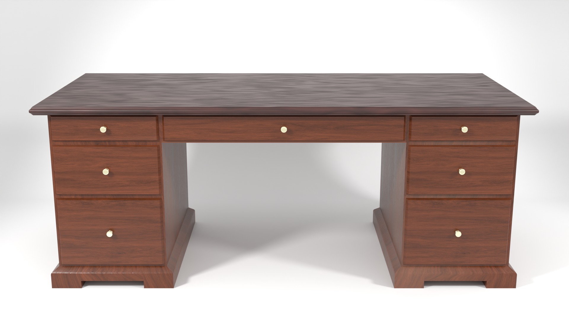 Exective Desk Low-poly 3D model_3