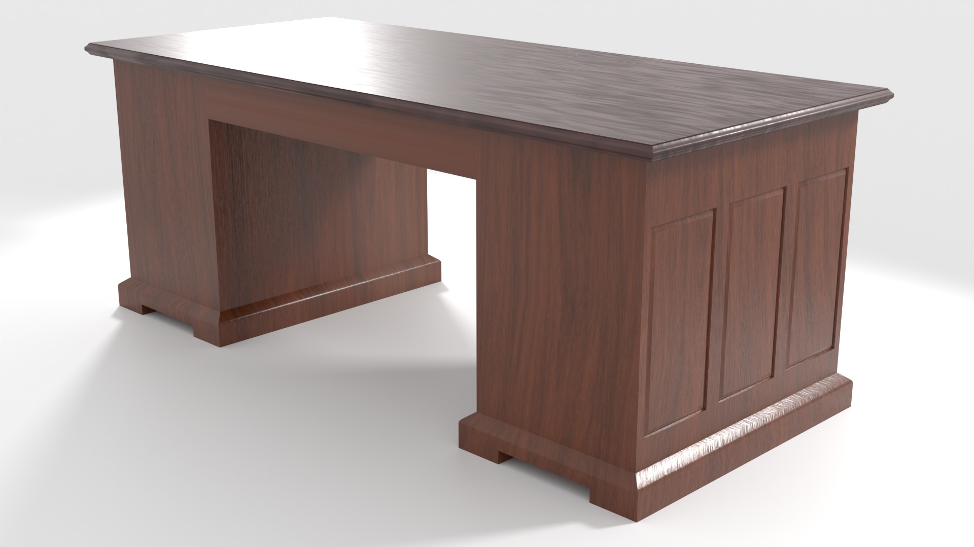 Exective Desk Low-poly 3D model_5