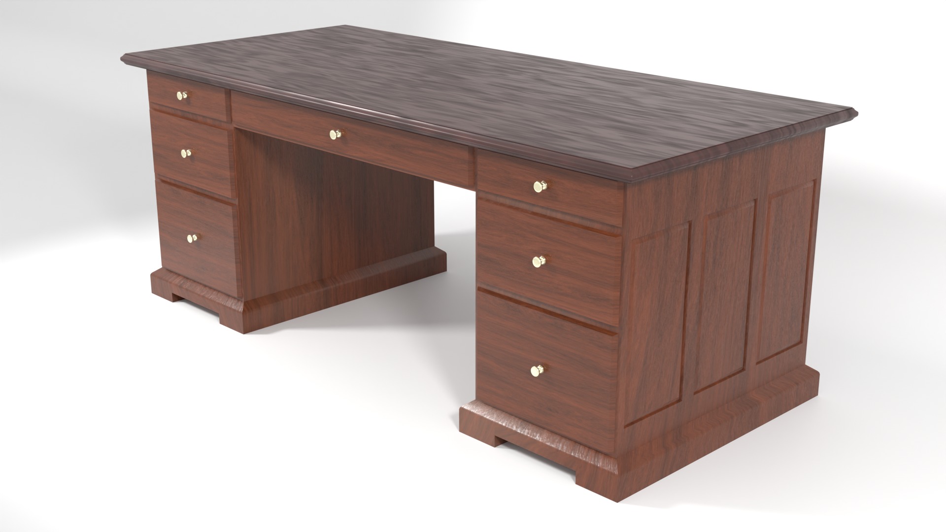Exective Desk Low-poly 3D model_1
