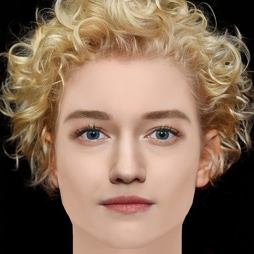 Julia Garner Head - No Hair - Low poly head for game  Low-poly 3D model