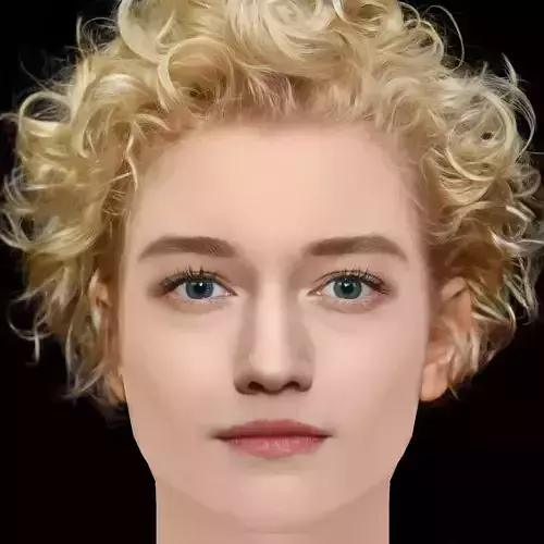 Julia Garner Head - No Hair - Low poly head for game 