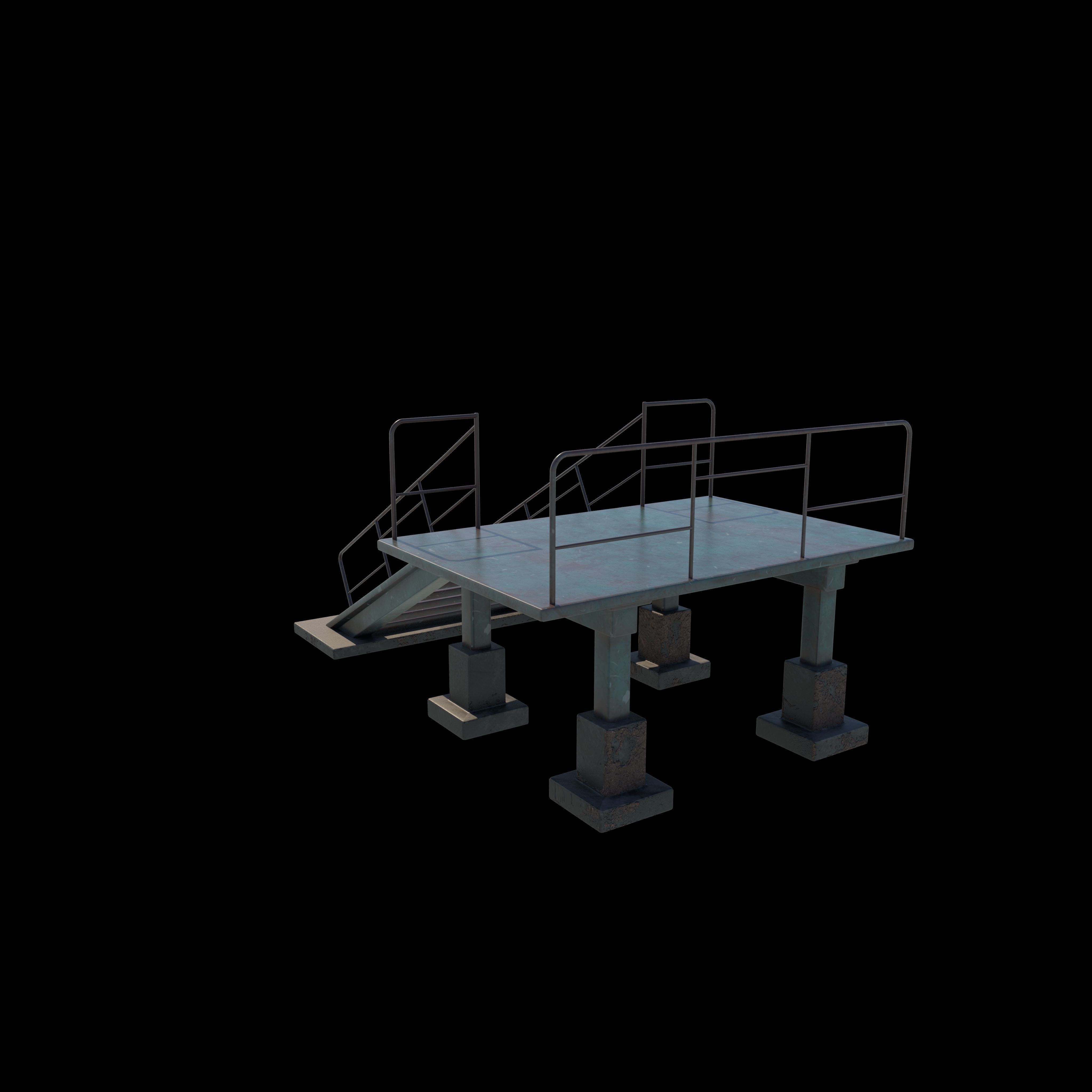 Stairs Set 3D model_3