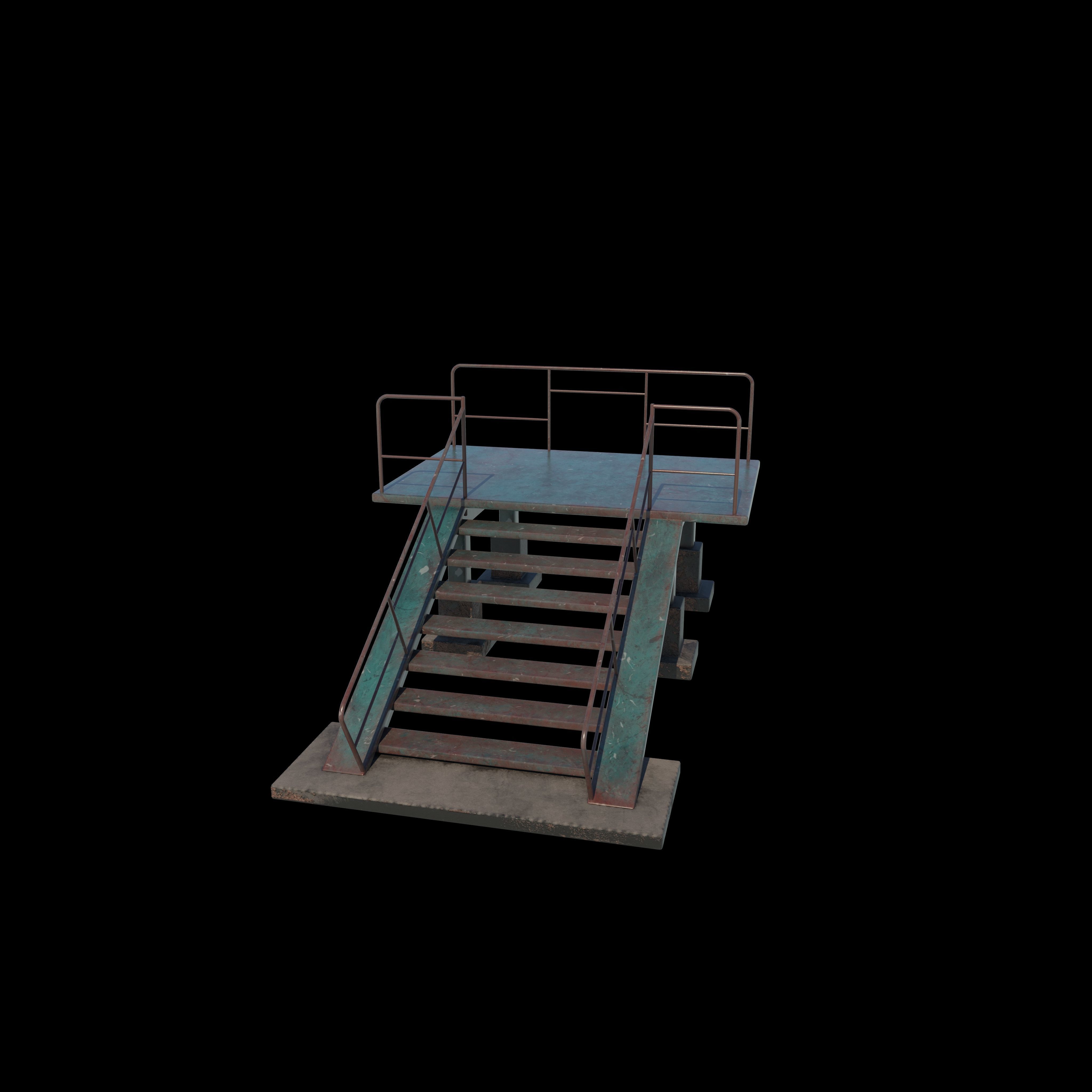 Stairs Set 3D model_6