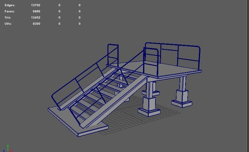 Stairs Set 3D model_13