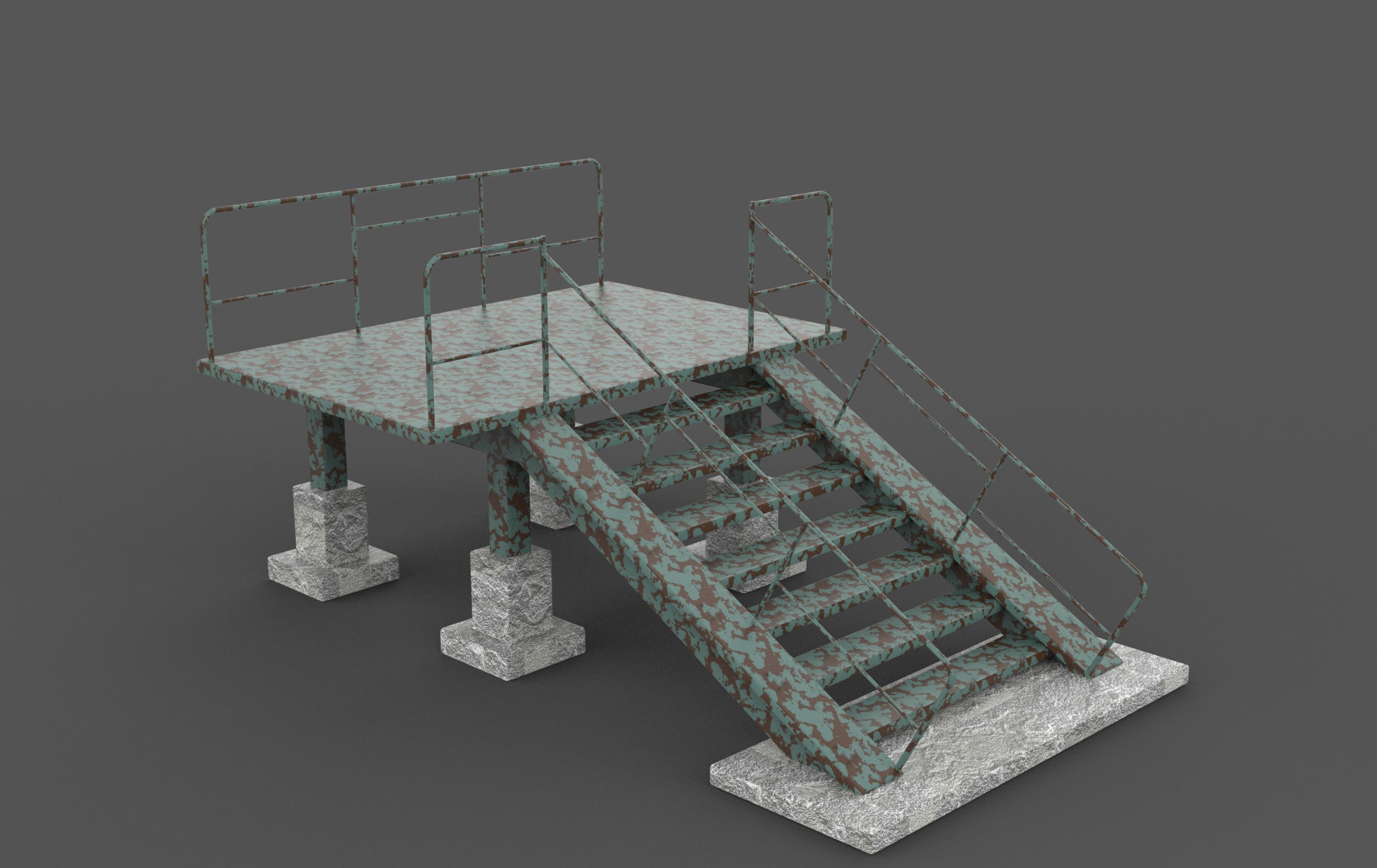 Stairs Set 3D model_7