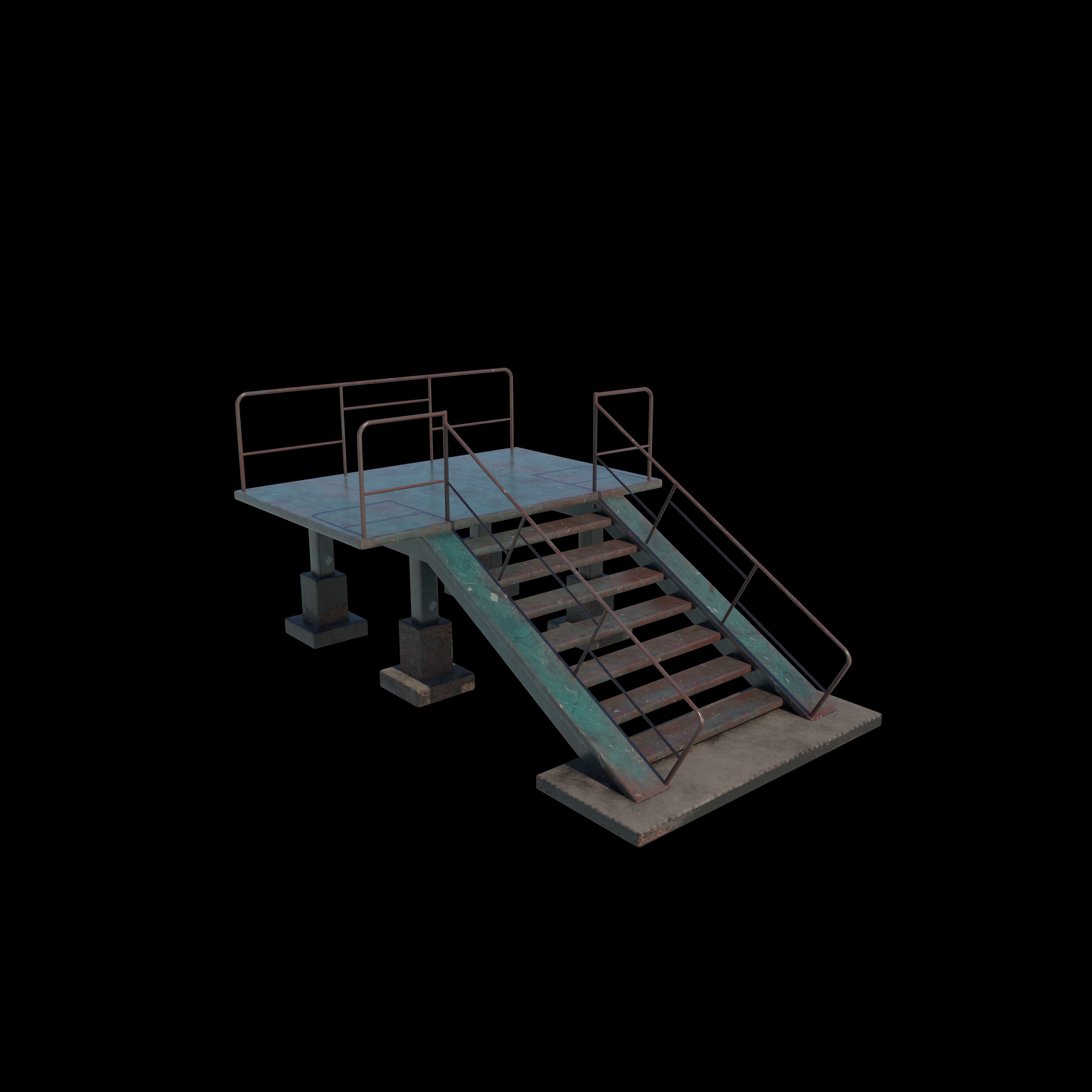 Stairs Set 3D model_2