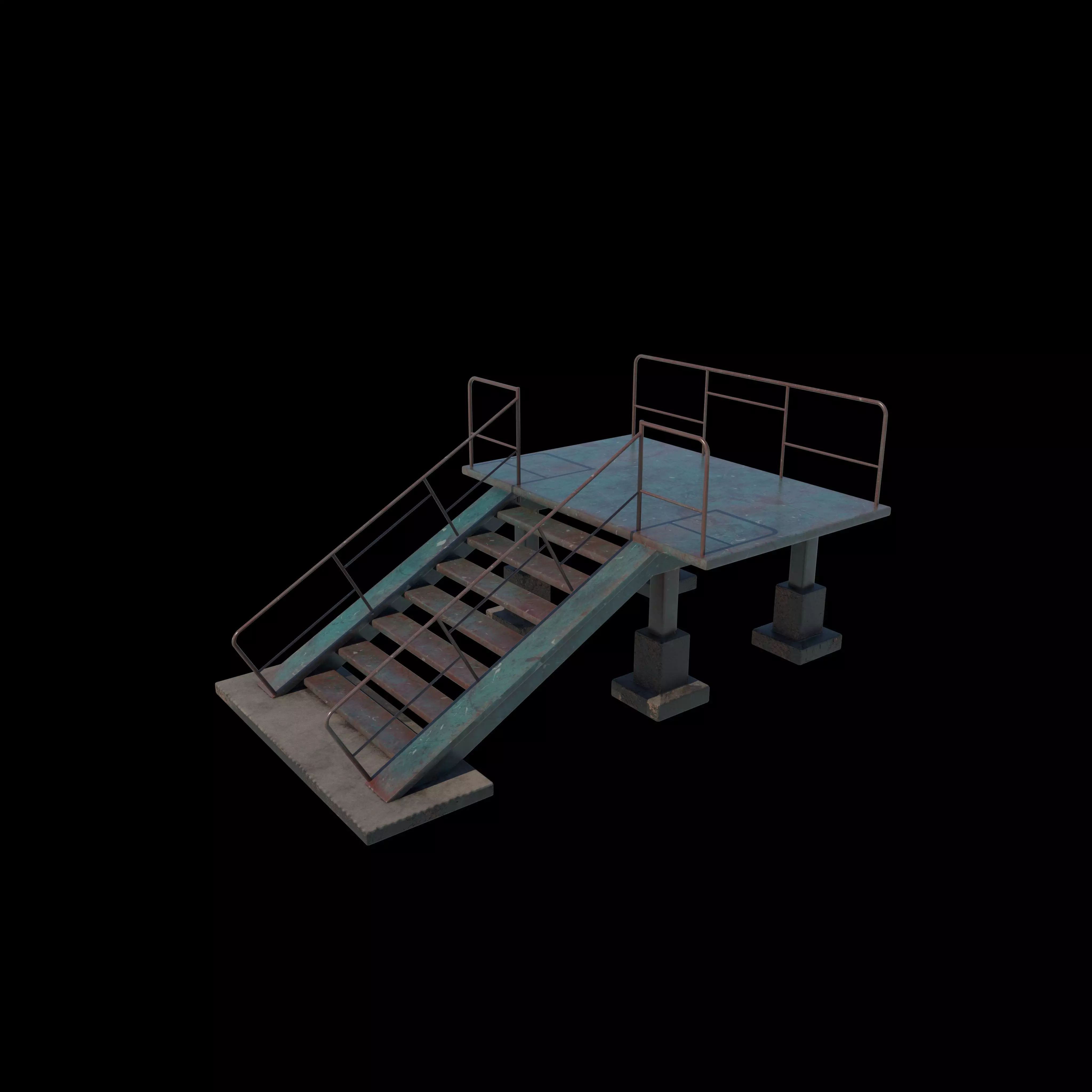 Stairs Set 3D model_0