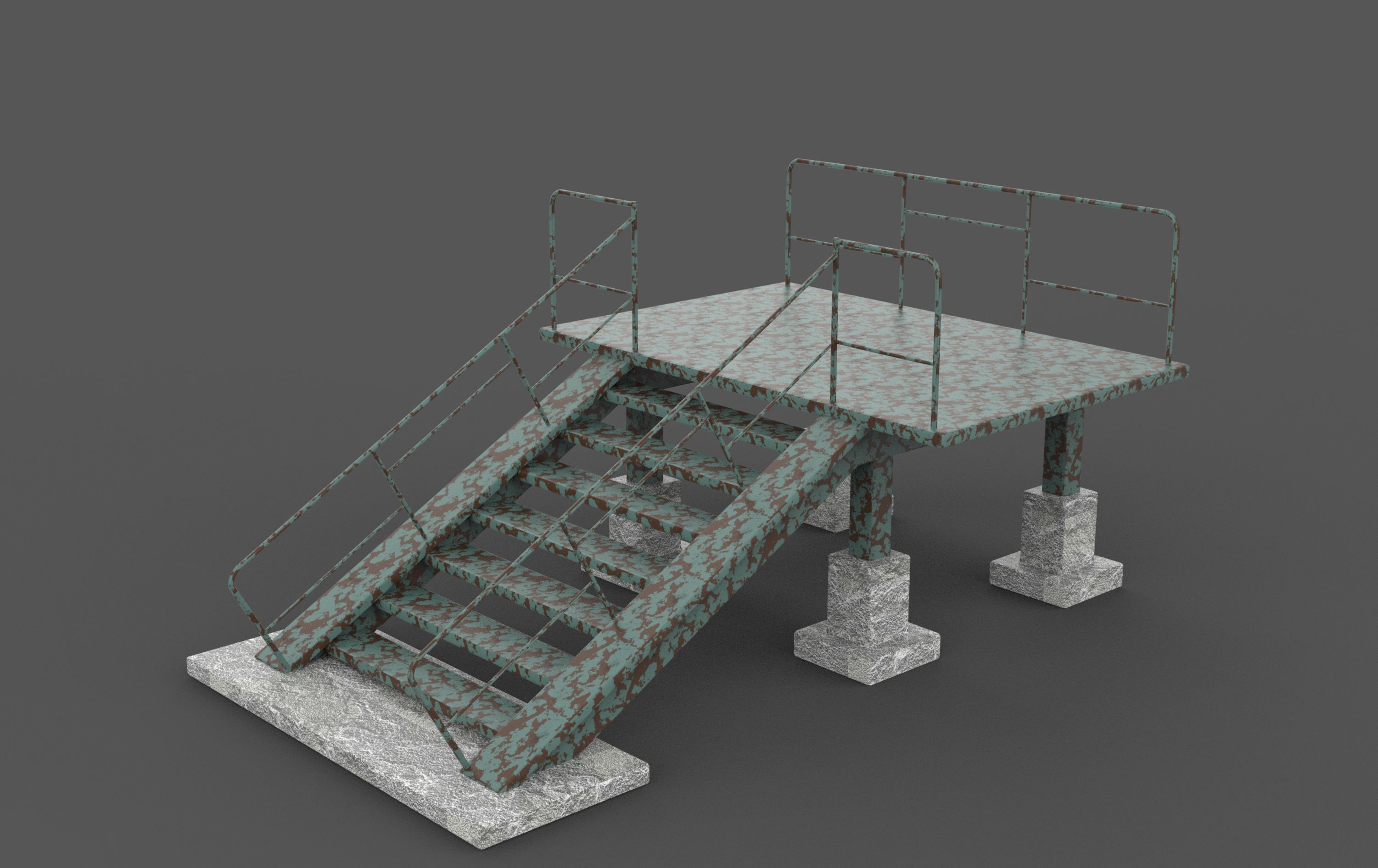Stairs Set 3D model_5