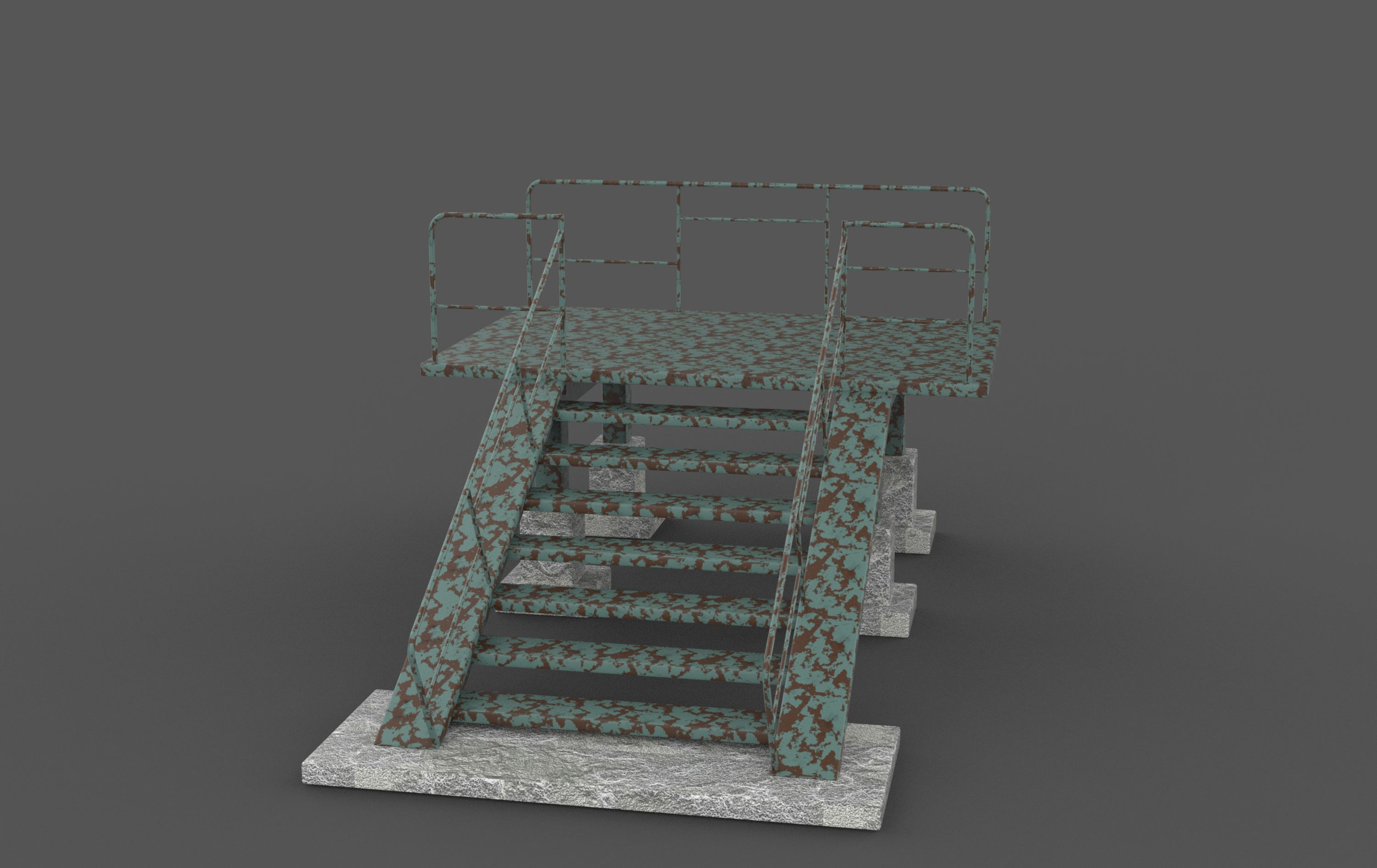 Stairs Set 3D model_9