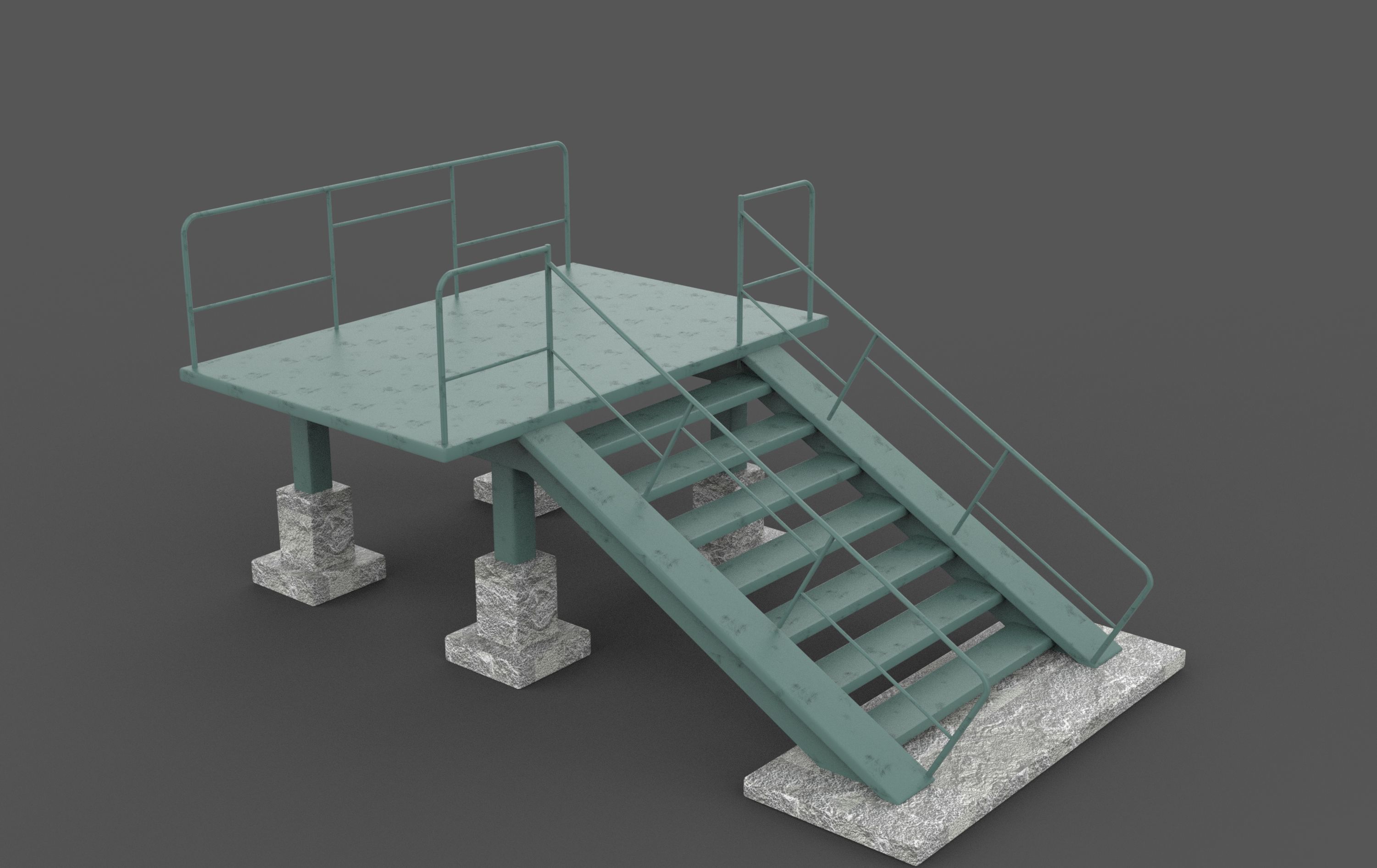Stairs Set 3D model_4