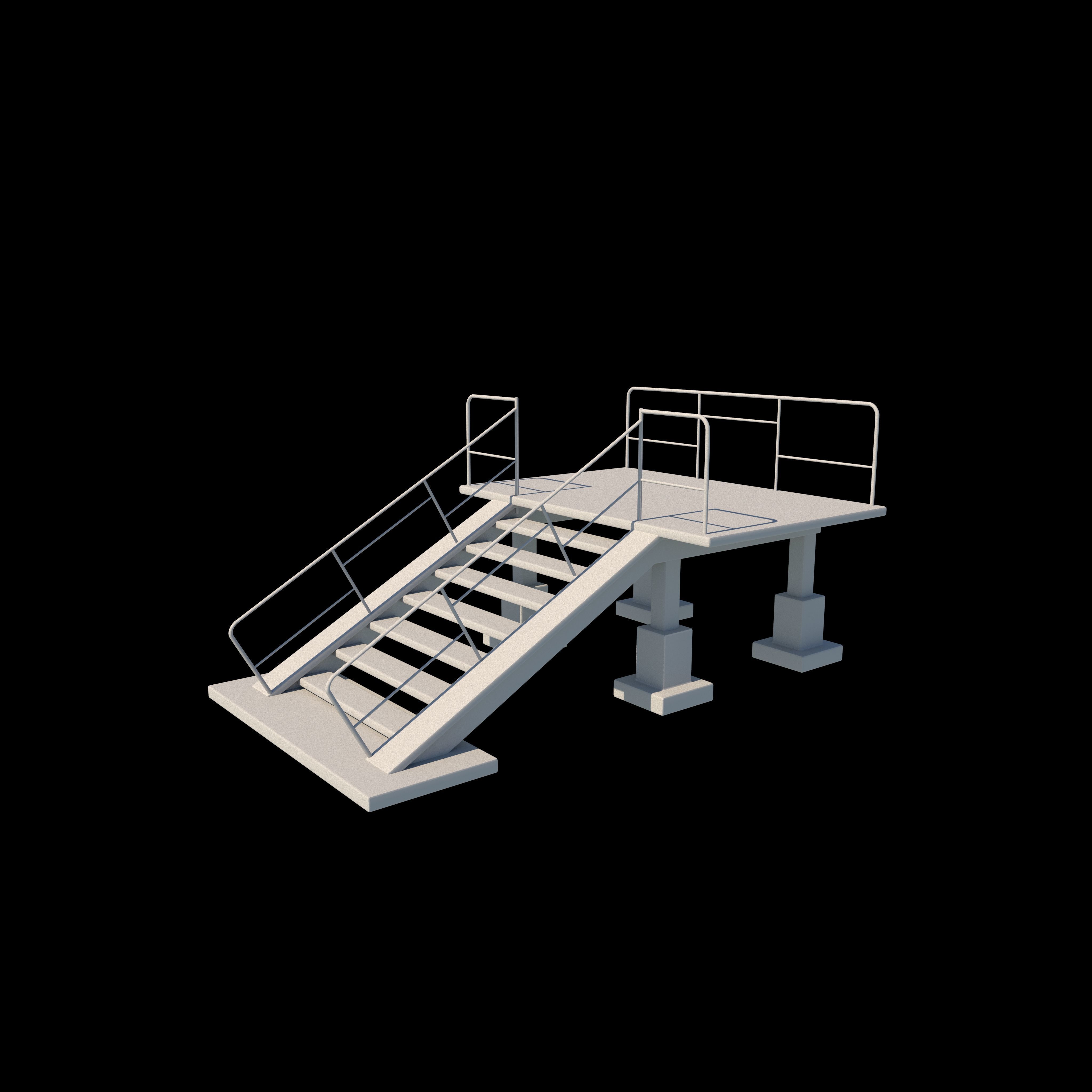 Stairs Set 3D model_10