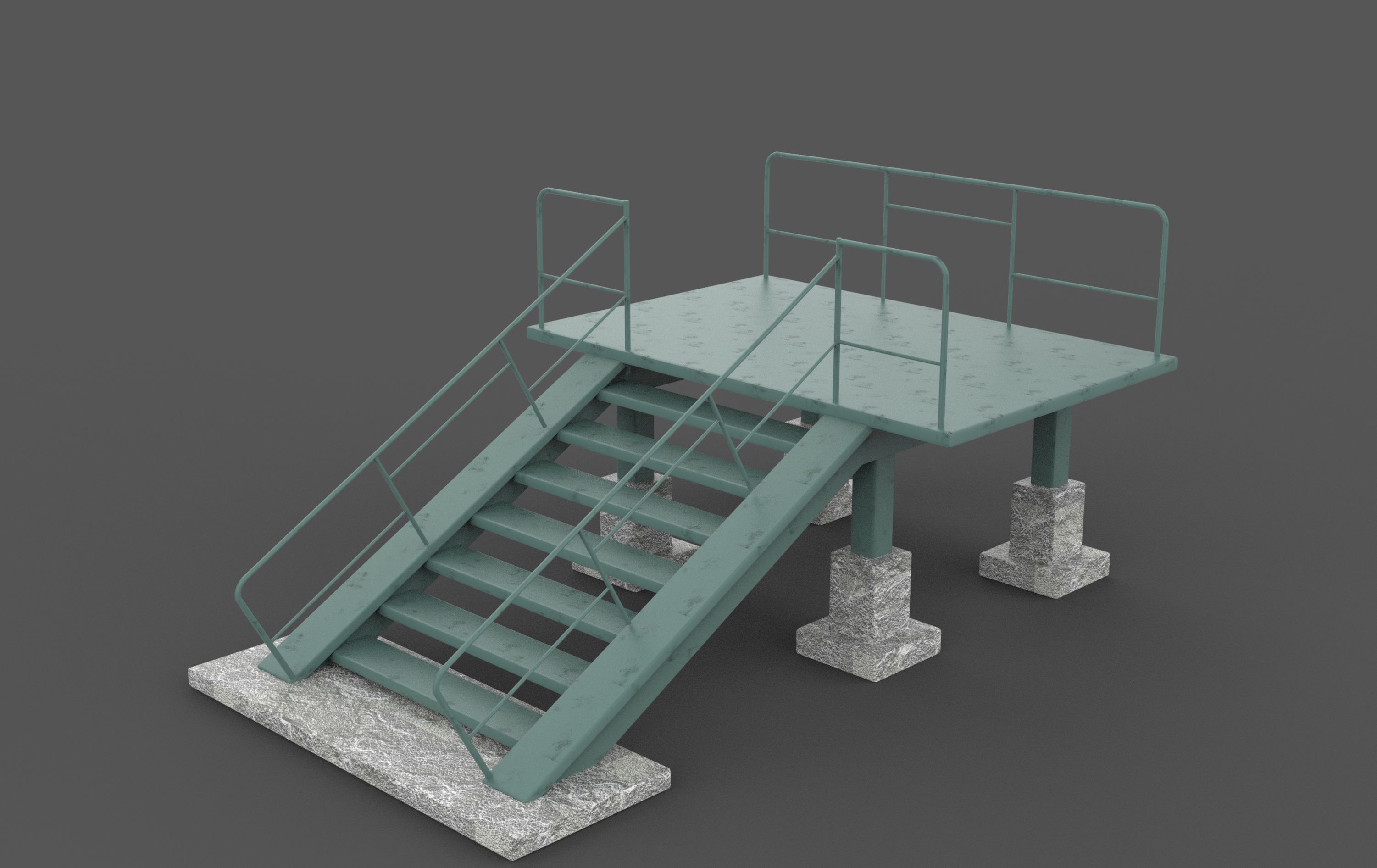 Stairs Set 3D model_8