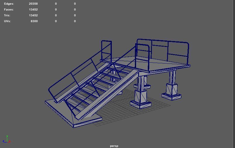 Stairs Set 3D model_11