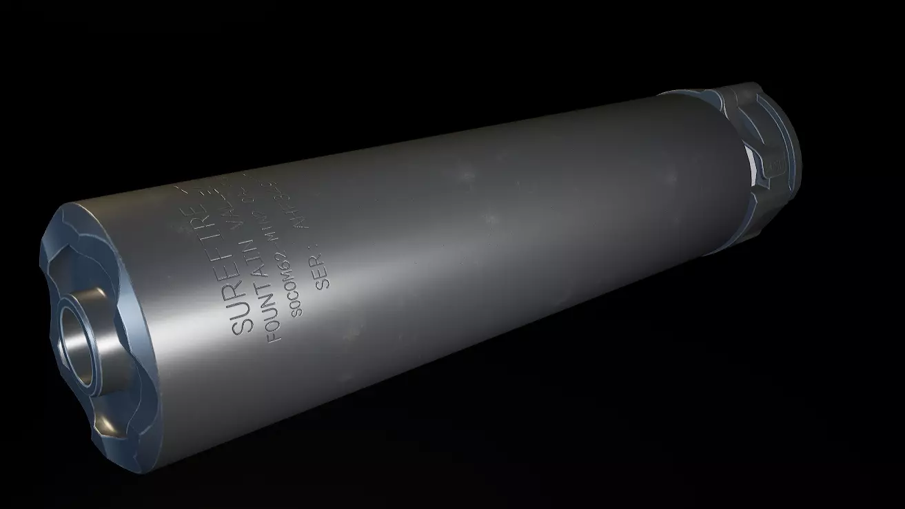 AAA SOCOM Suppresser Game Ready PBR Low-poly 3D model