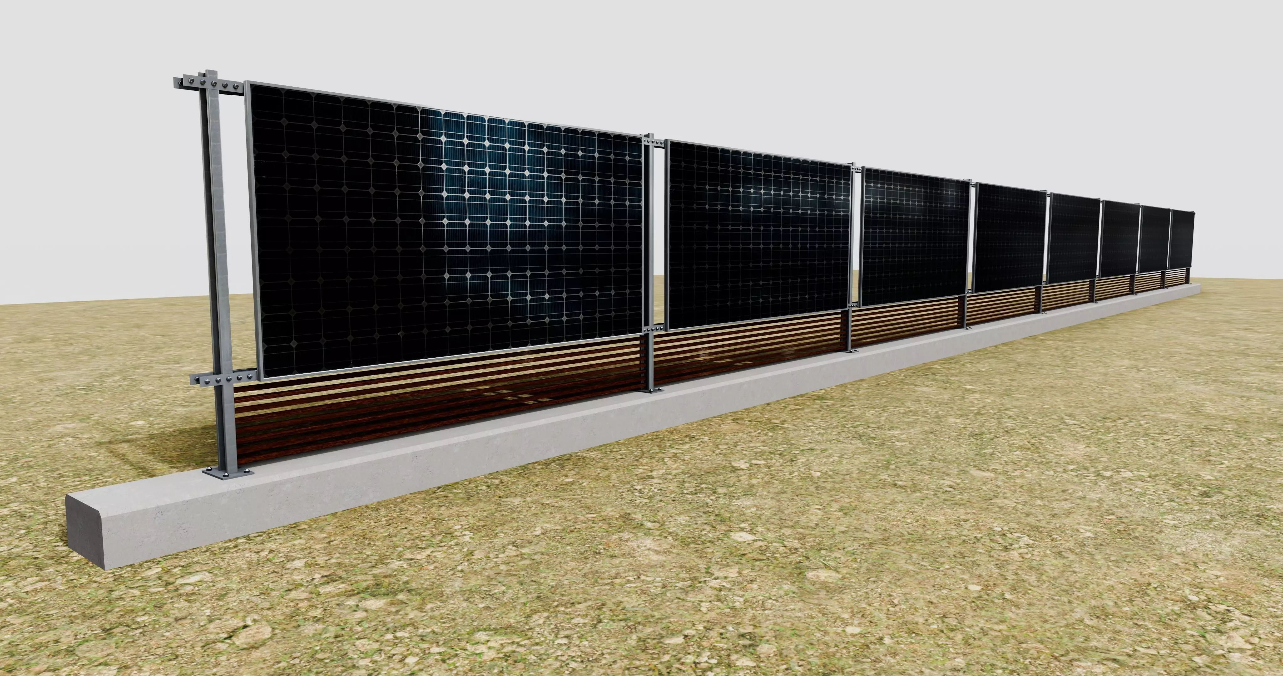 Solar Panel Wall Type-1 3D model_0