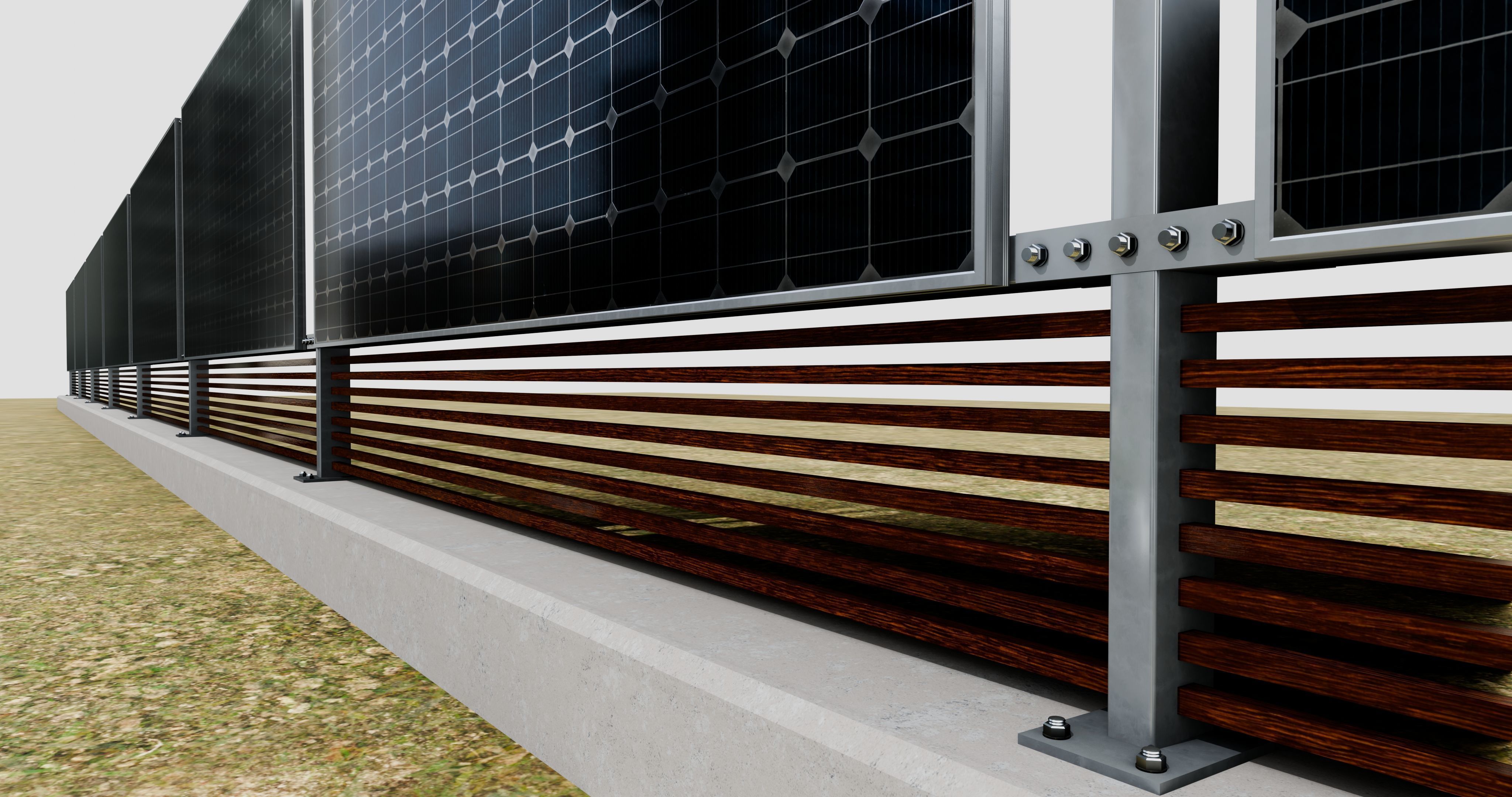 Solar Panel Wall Type-1 3D model_6