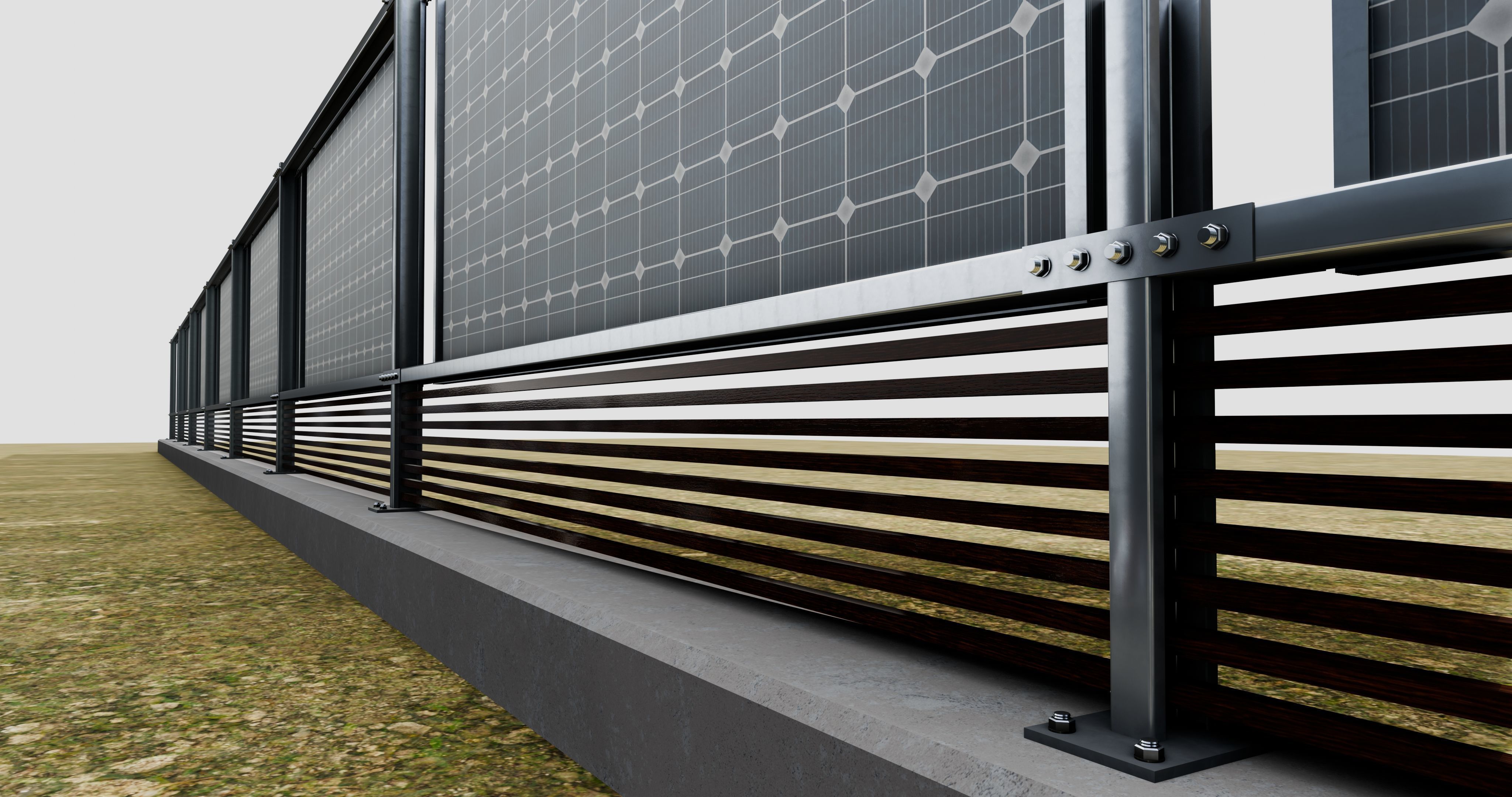 Solar Panel Wall Type-1 3D model_7