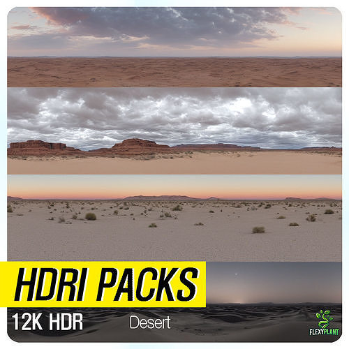 Realistic HDRI 19pcs 12k Desert Low-poly 3D model