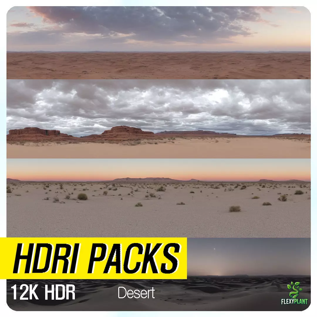 Realistic HDRI 19pcs 12k Desert Low-poly 3D model_0